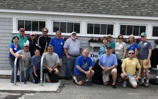 OSDA Beach Cleanup Crew - Pictured Back Row L to R: Rich Worob, Pat Keck, Jon Englund, Jay Thayer, Bruce Mogardo, Adele McConaghy, Van Smick, Rebecca Bevilacqua, Polly Thayer, Mike Herlihy. Front row L to R: Terry Saunders, Kevin Doyle, Emily Doyle, Brian Doyle, Kyle Goodell, Jim Fox, Steve Saunders.