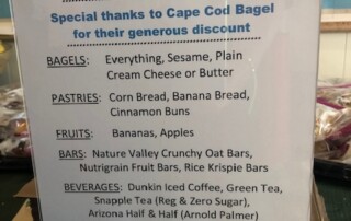 OSDA Beach Worker Appreciation Breakfast at Surf Drive Beach. Thanks to Cape Cod Bagel.