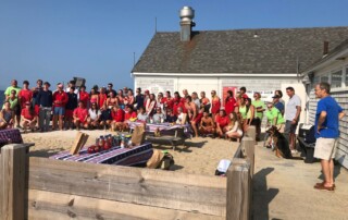 Falmouth, MA Beach Worker Appreciation Breakfast held at the Ellen T Mitchell Bath House on 07/26/23, Attended by Lifeguards, parking attendants, supervisors, administrative staff and town officials.