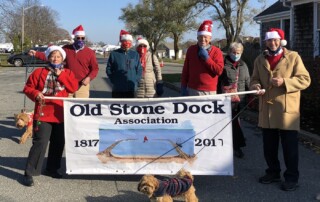 Falmouth Holiday Parade - OSD Board Members - Terry Saunders, Paul Smith, Kevin Doyle, Mike Herlihy with Family and Dogs