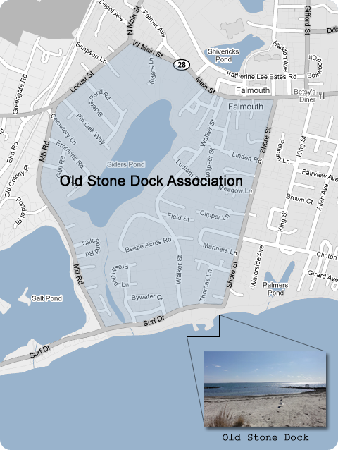 Old Stone Dock Map Falmouth, MA